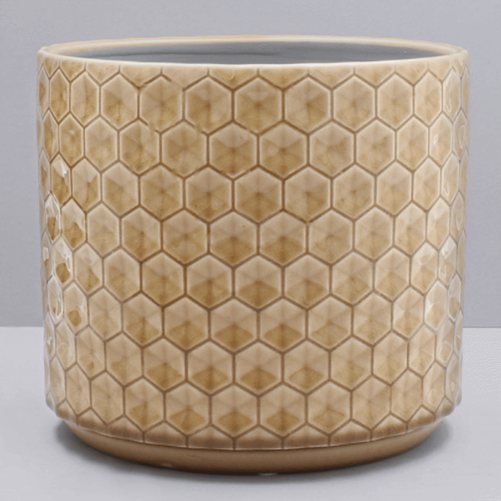 Gisela Graham Sand Honeycomb Ceramic Pot Large